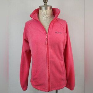 Columbia Women's Barbie Plush Pink Fleece Full Zip Front 2 Pocket Jacket, sz MD